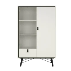 Vetrina Mora, 40x102 h162 cm, Bianco e Nero<Dmora Cheap