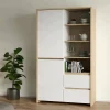 Vetrina Reykjavik, 48x100 h170 cm, Rovere e Bianco<Dmora Cheap