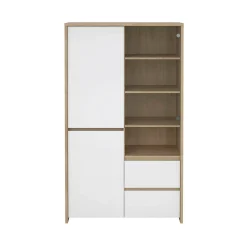 Vetrina Reykjavik, 48x100 h170 cm, Rovere e Bianco<Dmora Cheap