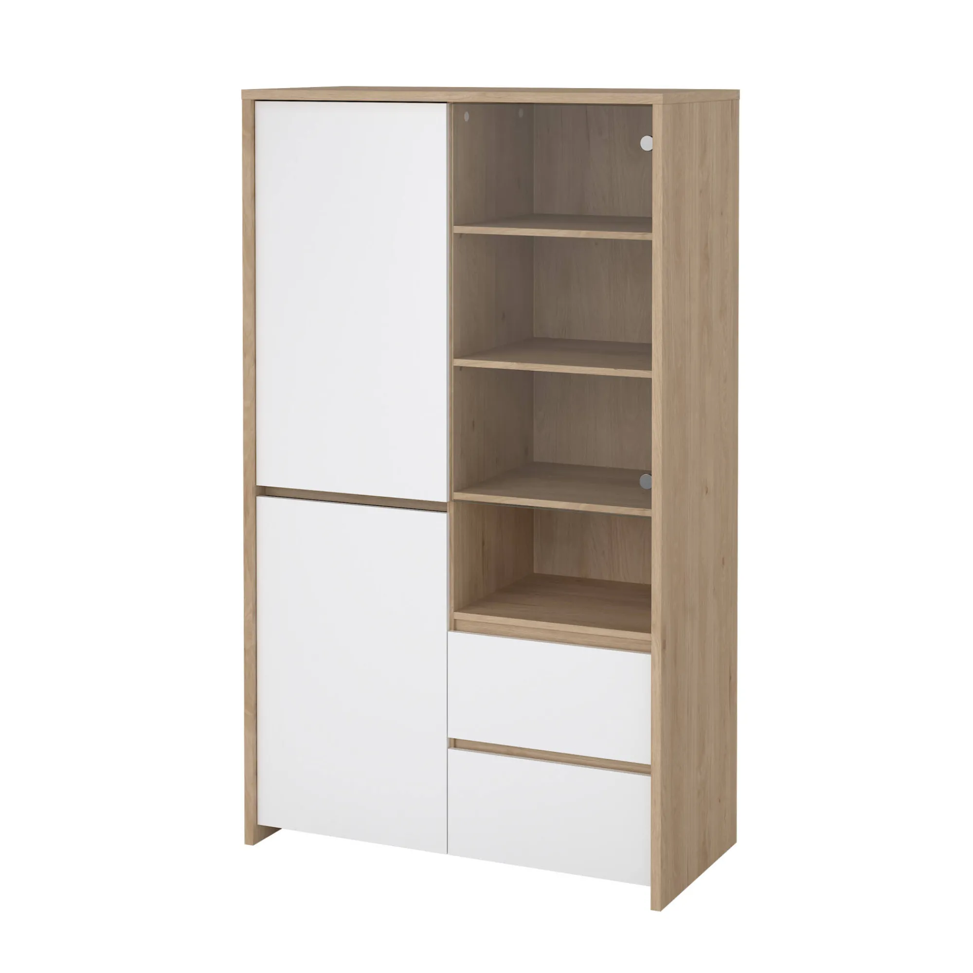 Vetrina Reykjavik, 48x100 h170 cm, Rovere e Bianco<Dmora Cheap
