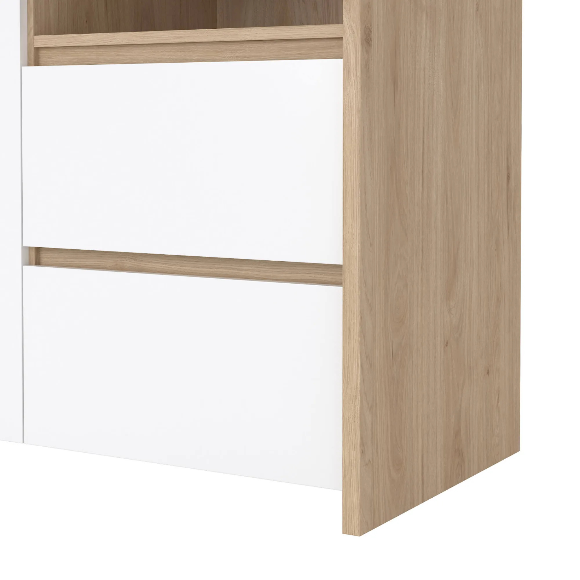 Vetrina Reykjavik, 48x100 h170 cm, Rovere e Bianco<Dmora Cheap