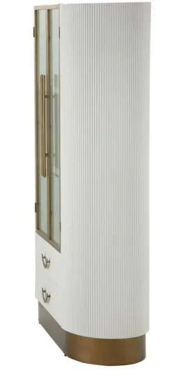 Vetrina Sable, 85x40 h160 cm, Bianco e Marrone<Dmora New